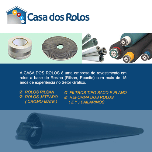 A CASA DOS ROLOS é uma empresa de revestimento em rolos a base de Resina (Rilsan, Ebonite) com mais de 15 anos de experiência no Setor Gráfico.