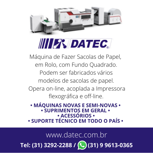 Datec Comércio e Indústria • PRÉ-IMPRESSÃO • IMPRESSÃO • ACABAMENTO :: Impressoras Offset - Duplicadores Digitais - Impressoras Digitais e a Laser - Guilhotinas - Cortadeira de Cartões - Dobradeiras - Numeradoras - Encadernadoras - Grampeadores - Serrilhadeiras - Furadeiras - Envernizadoras - Laminadoras e Plastificadoras - Envelopadoras - Máquinas de Corte e Vinco - Gravadoras de Chapas - CtP - Alceadeiras - Máquinas de Dobra, Grampo e Refile - Lombada Quadrada. • MÁQUINAS NOVAS E SEMI-NOVAS • SUPRIMENTOS EM GERAL • ACESSÓRIOS • SUPORTE TÉCNICO EM TODO O PAÍS.