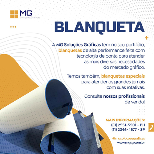 A MG Soluções Gráficas tem no seu portifólio, blanquetas de alta performance feita com tecnologia de ponta para atender as mais diversas necessidades do mercado gráfico. Temos também, banquetas especiais para atender os grandes jornais com suas rotativas. Consulte nossos profissionais de venda!