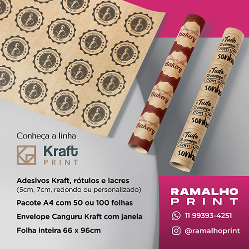 Soluções em Kraft: Adesivo A4/A3/66x96 cm – Brindes | Caderno – Caneta – Card – Cartão de Visita | Display – Embalagem – Envelope | Etiqueta – Jogo Americano – Leque | Saco de Papel – Sacola Solapa | TAG – Tubete