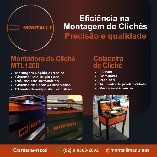 A Montalli Máquinas é uma empresa especializada na produção de montadoras de clichês para a indústria gráfica, com foco em máquinas para flexografia. A empresa oferece soluções para montagem de clichês em cilindros e camisas, buscando aumentar a produtividade e precisão na pré-impressão e impressão.