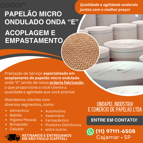 Ondapel Cajamar - PAPELÃO MICRO ONDULADO ONDA 