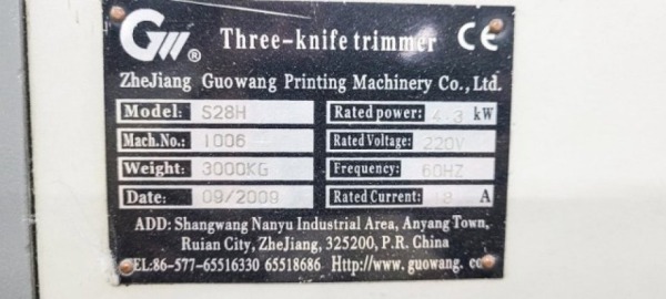 Guilhotina Trilateral Chinesa Three-Knife Trimmer S28H